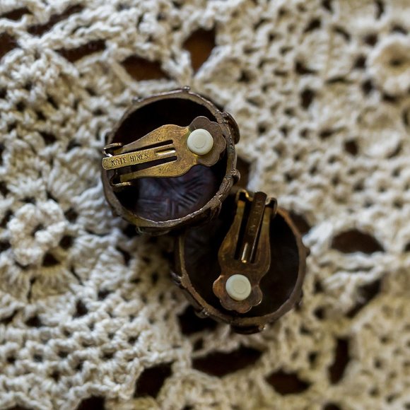 Vintage Designer Kate Hines Modernist Earrings - Picture 2 of 5